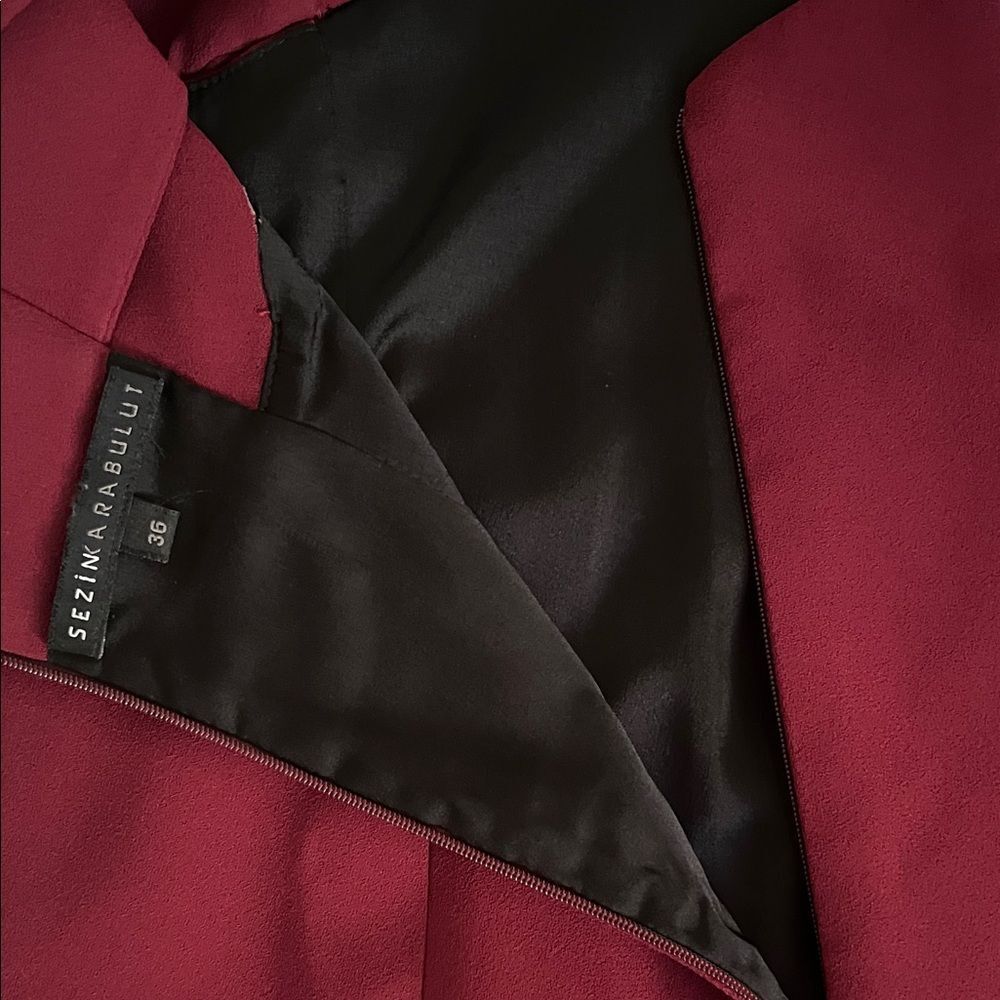 Sezin Karabulut Sheath Dress Burgundy 36/2 Party Wedding Cocktail - Picture 13 of 13